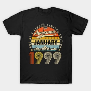 Awesome Since January 1999 Vintage 24th Birthday T-Shirt